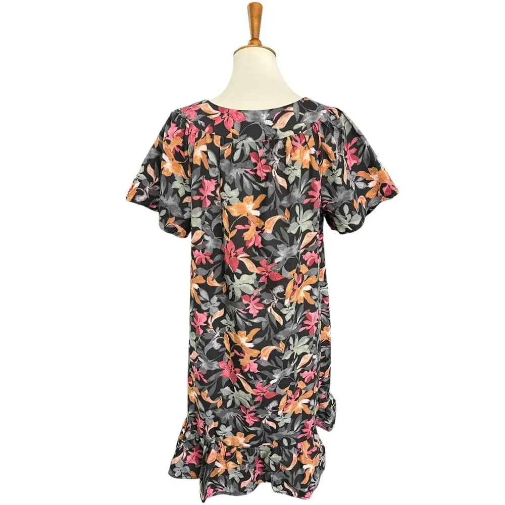 Vintage 90s Easy Essentials Floral Tropical Retro Mumu Hawaii Dress Size LP
